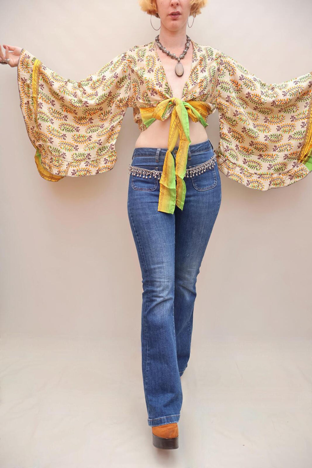Upcycled Sari Silk Blouse