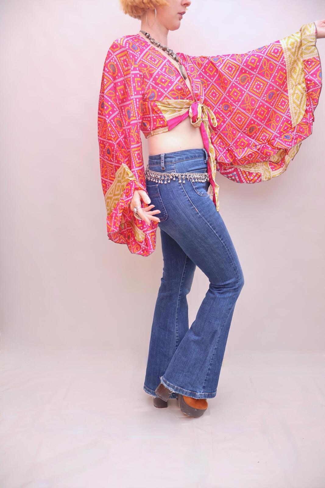 Upcycled Sari Silk Blouse