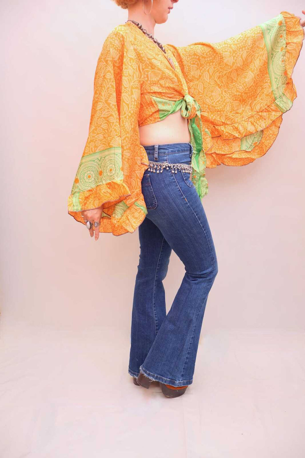 Upcycled Sari Silk Blouse