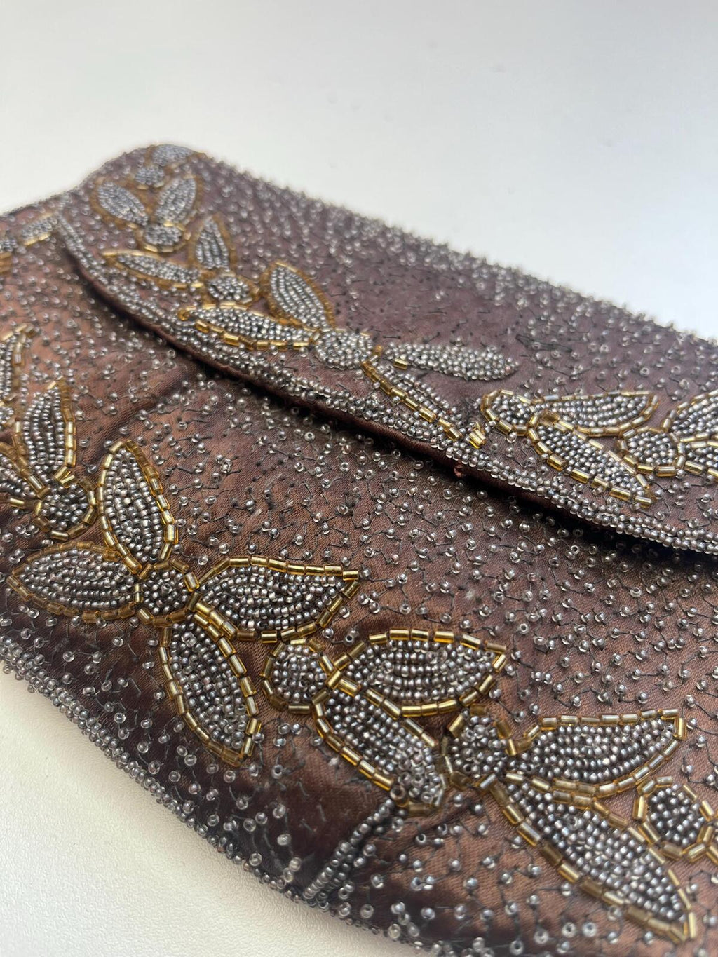 Vintage Silk 50s Clutch Bag