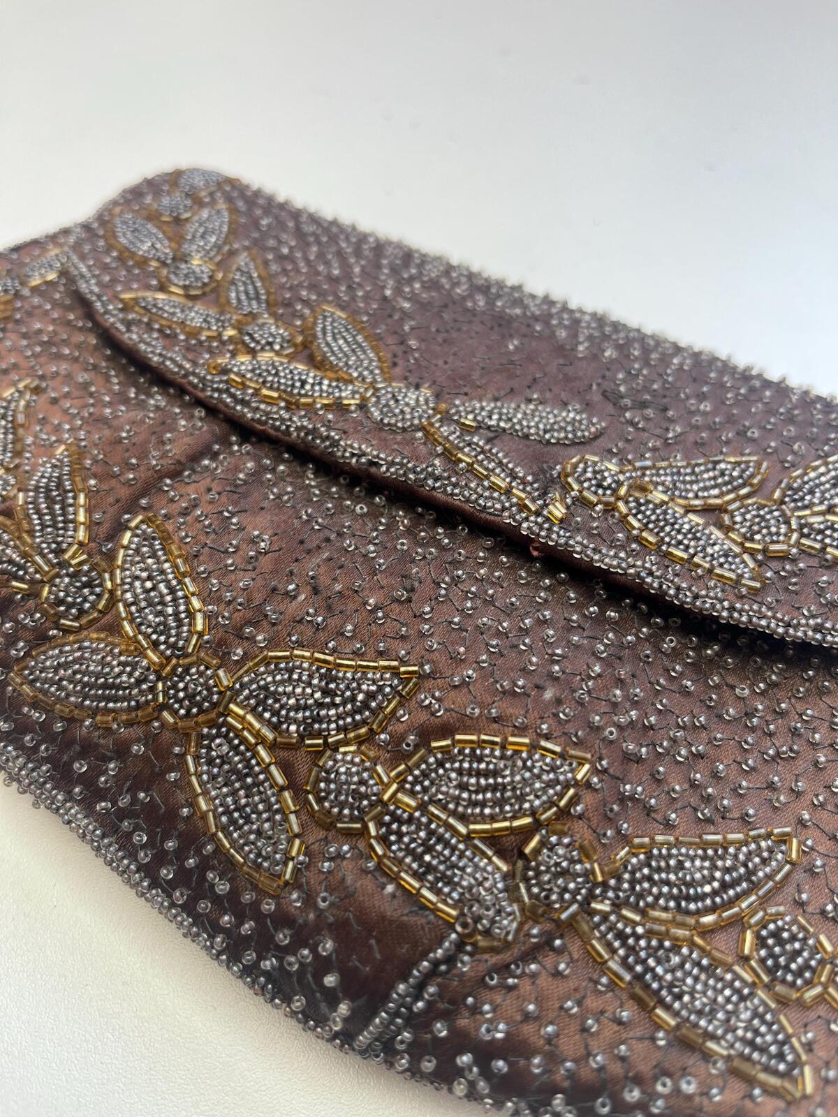 Vintage Silk 50s Clutch Bag