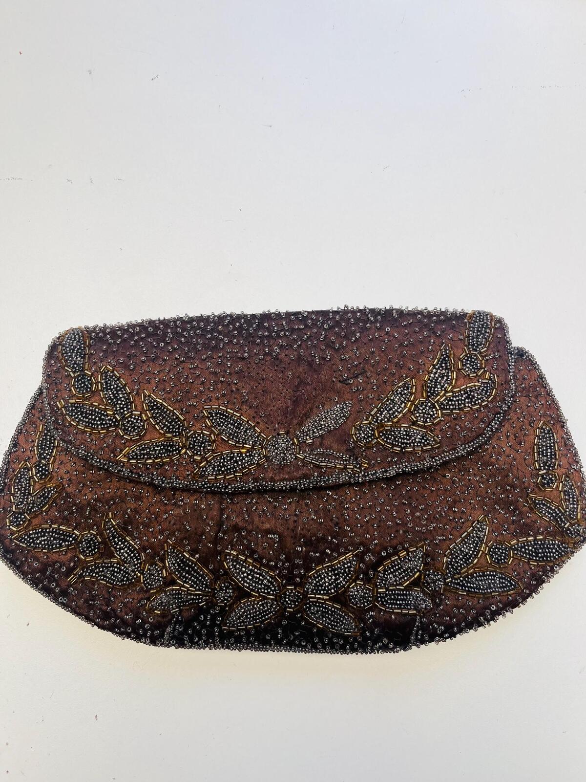 Vintage Silk 50s Clutch Bag