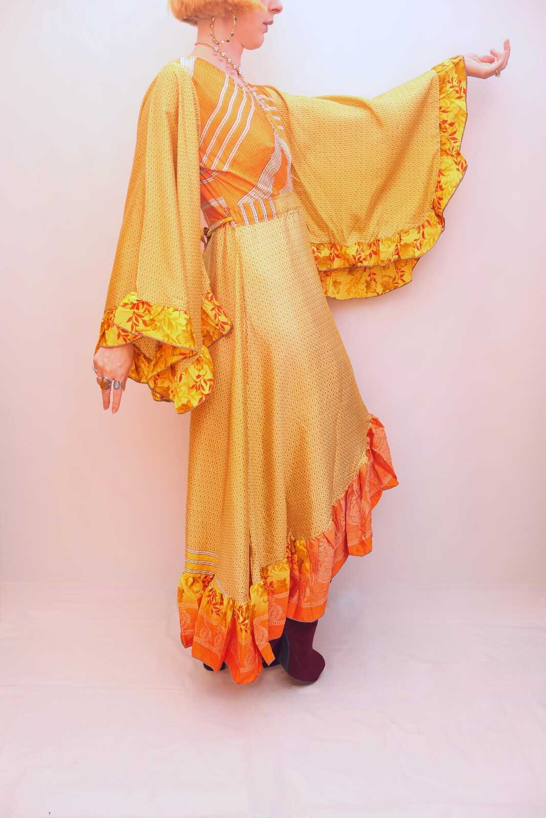 Upcycled Sari Wrap Dress