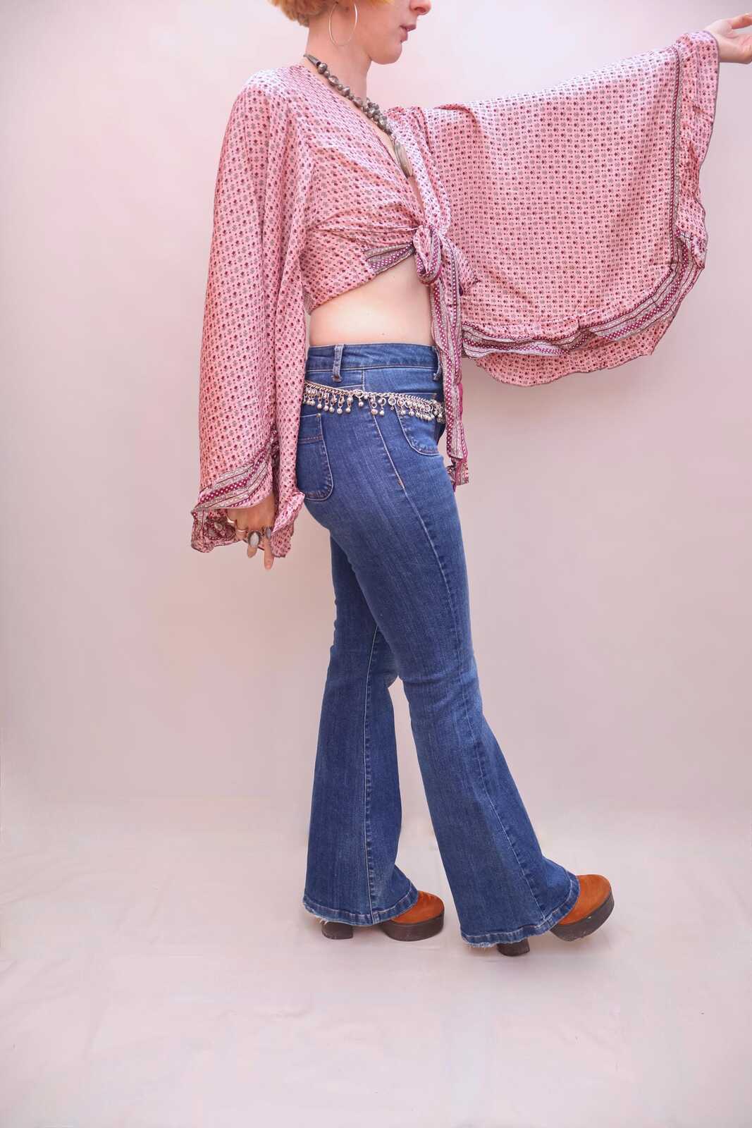 Upcycled Sari Silk Blouse