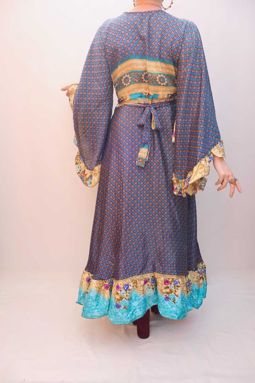 Upcycled Sari Wrap Dress