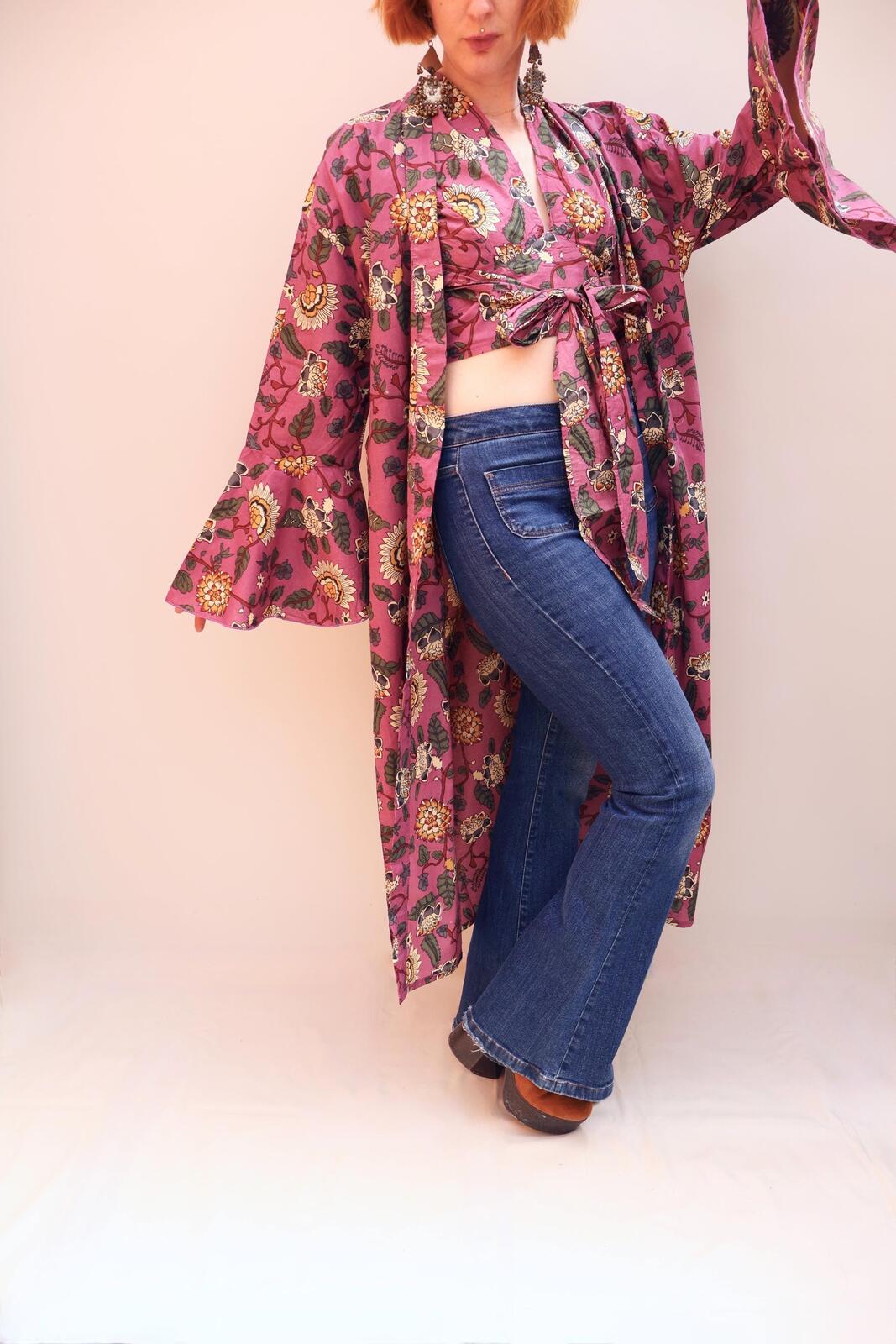 Block Printed Cotton Kimono