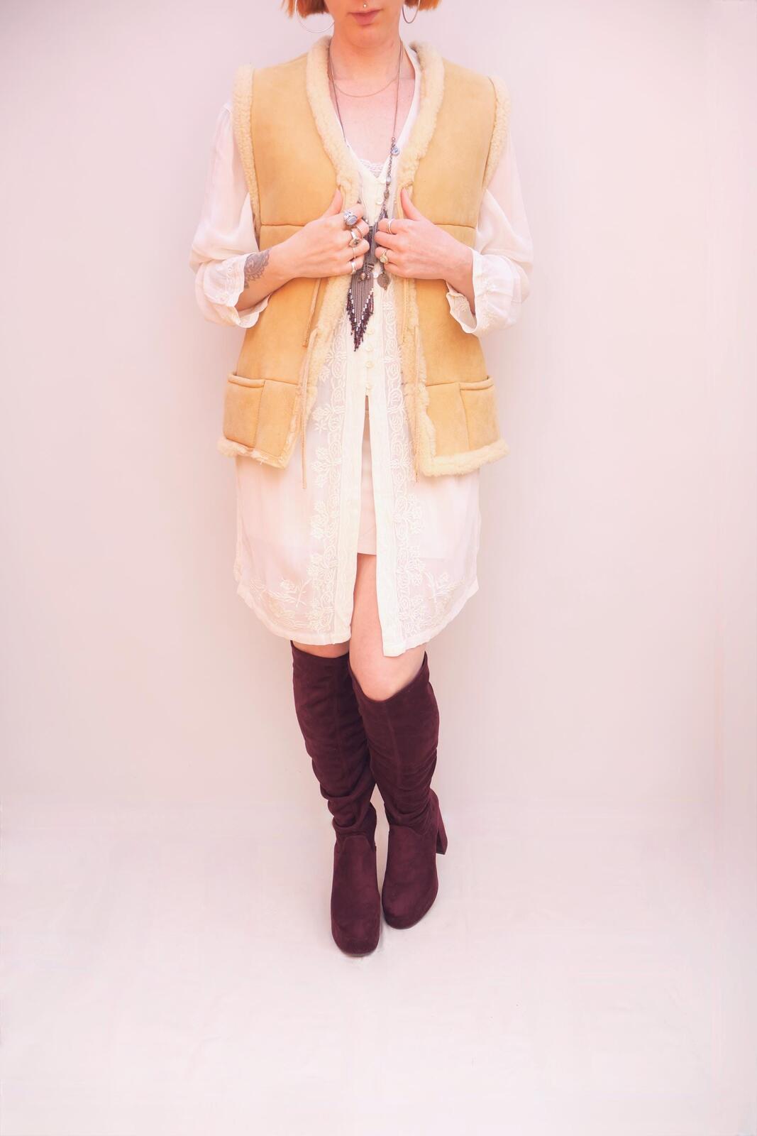 Vintage Sheepskin Gilet Jacket