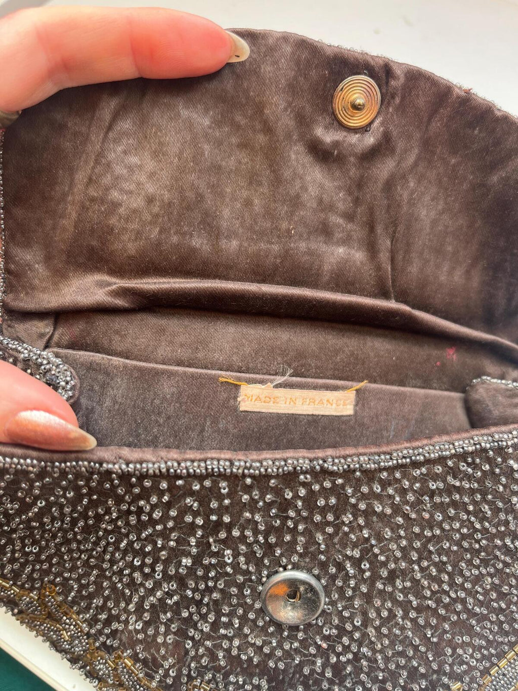 Vintage Silk 50s Clutch Bag