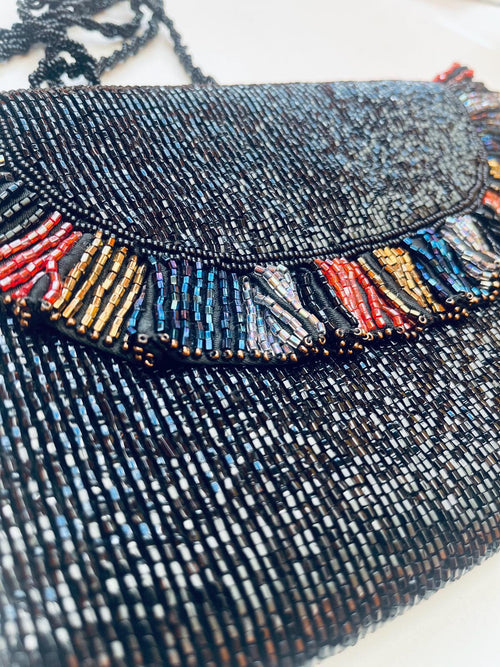 Vintage 80s Beaded Bag