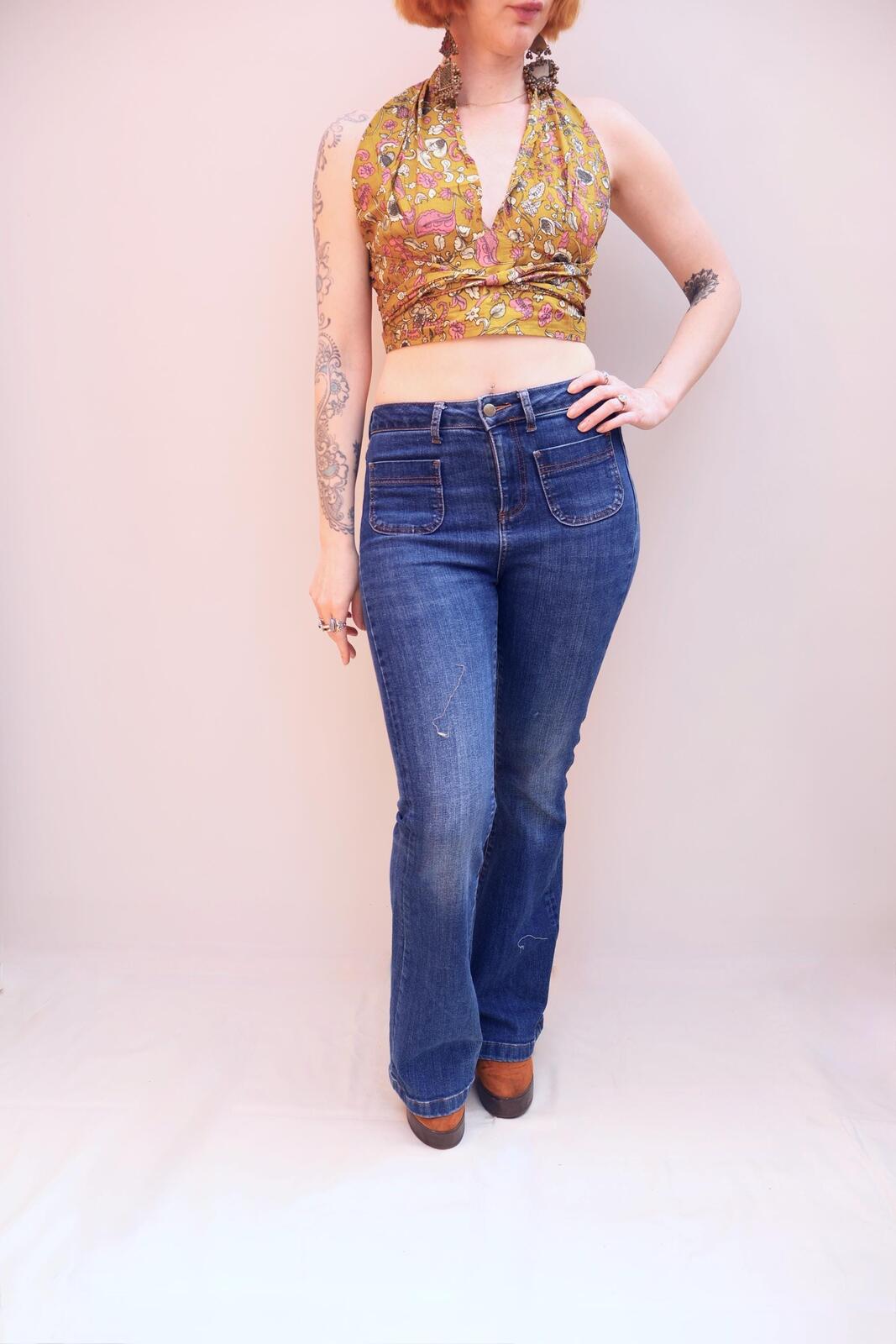 Block Printed Cotton Multiway Crop Top