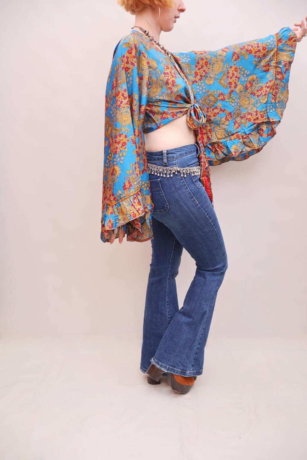 Upcycled Sari Silk Blouse