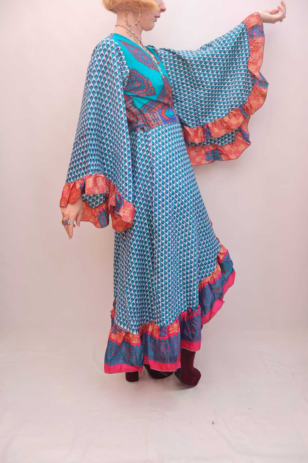 Upcycled Sari Wrap Dress