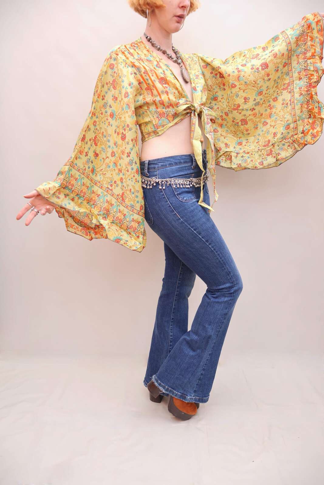 Upcycled Sari Silk Blouse