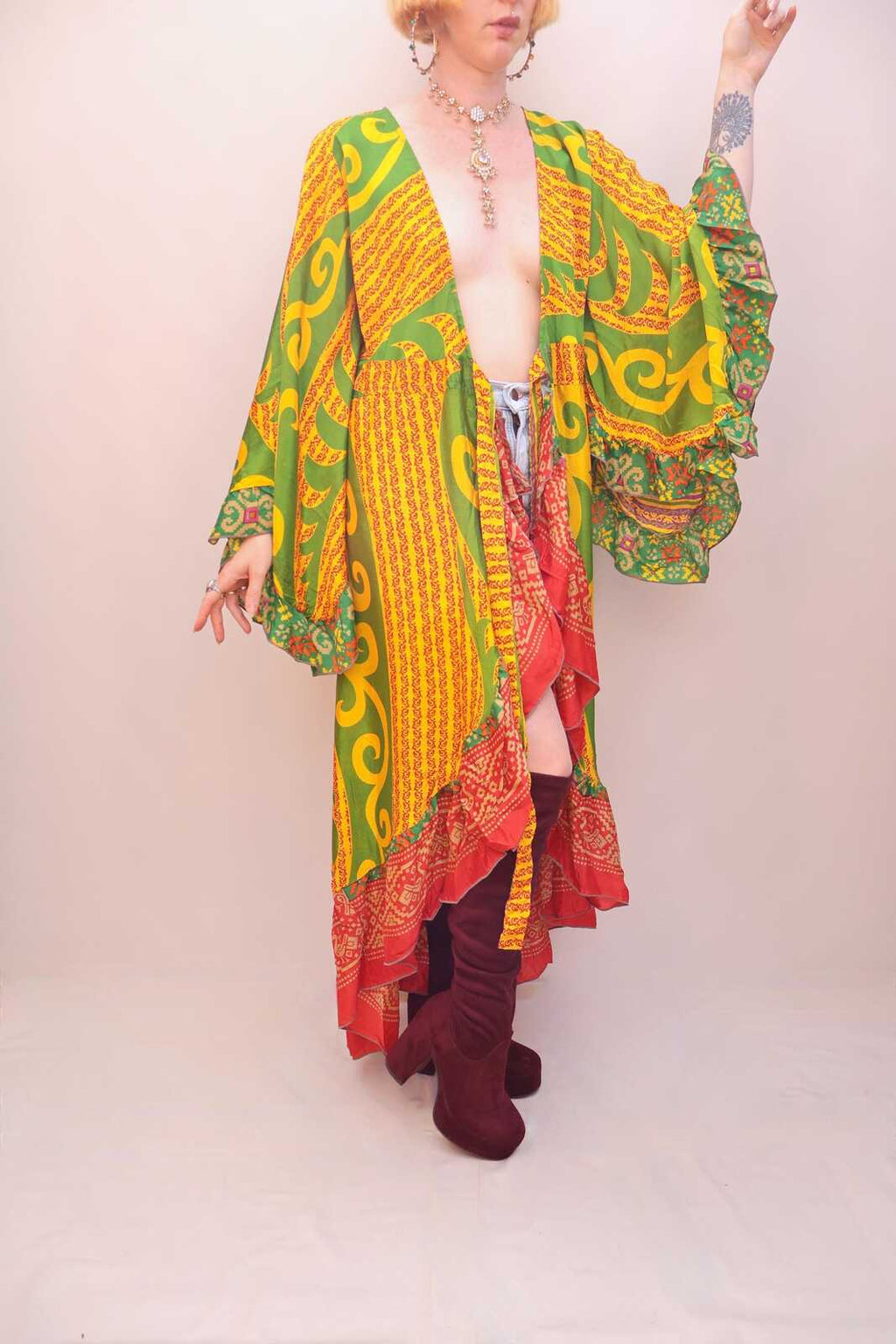 Upcycled Sari Wrap Dress