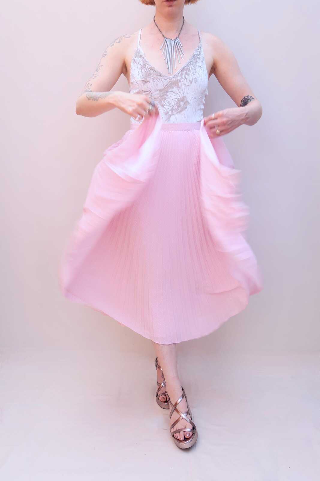 Vintage 80s Pink Polka Dot Skirt
