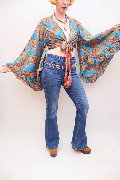 Upcycled Sari Silk Blouse