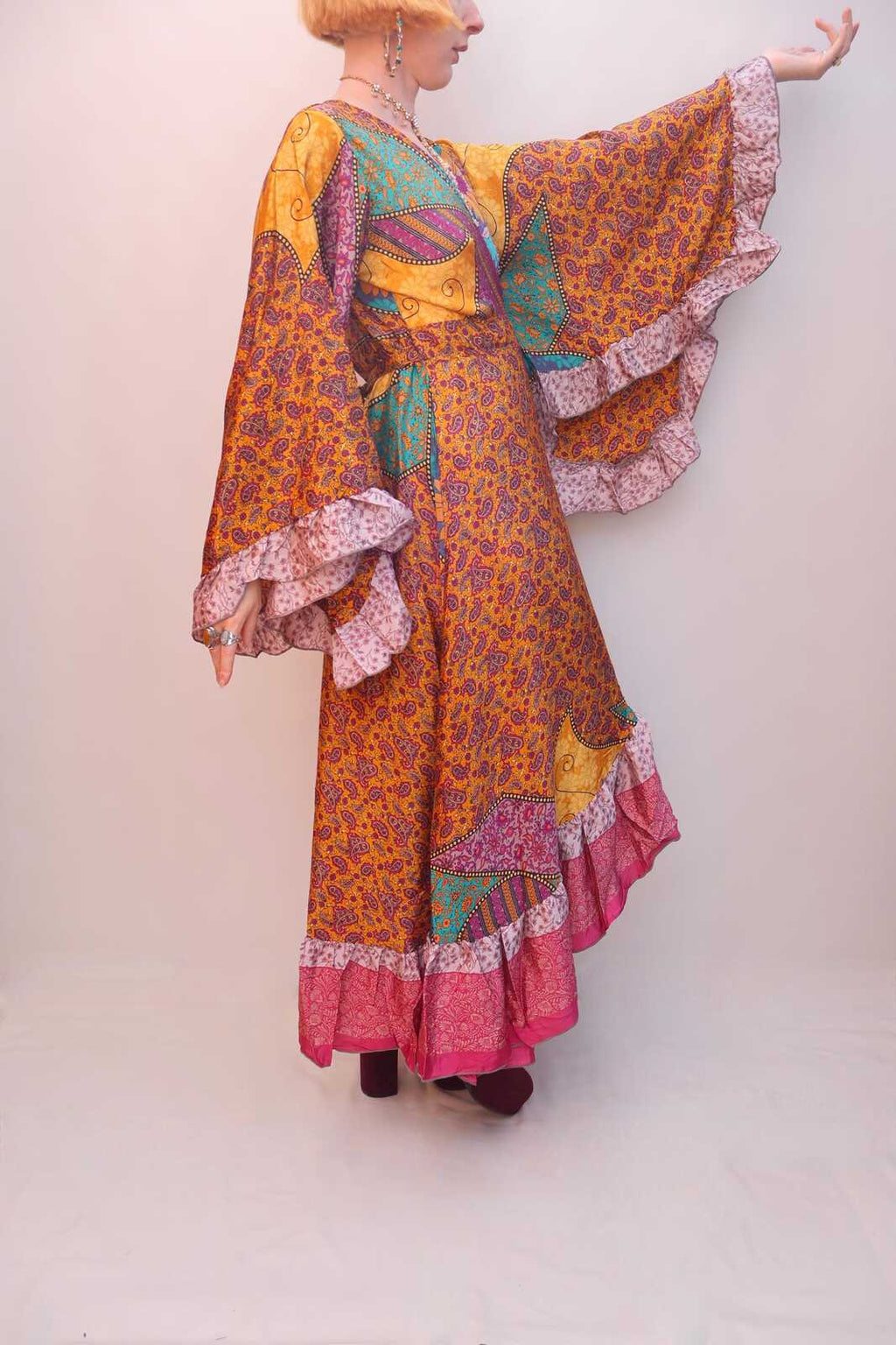 Upcycled Sari Wrap Dress