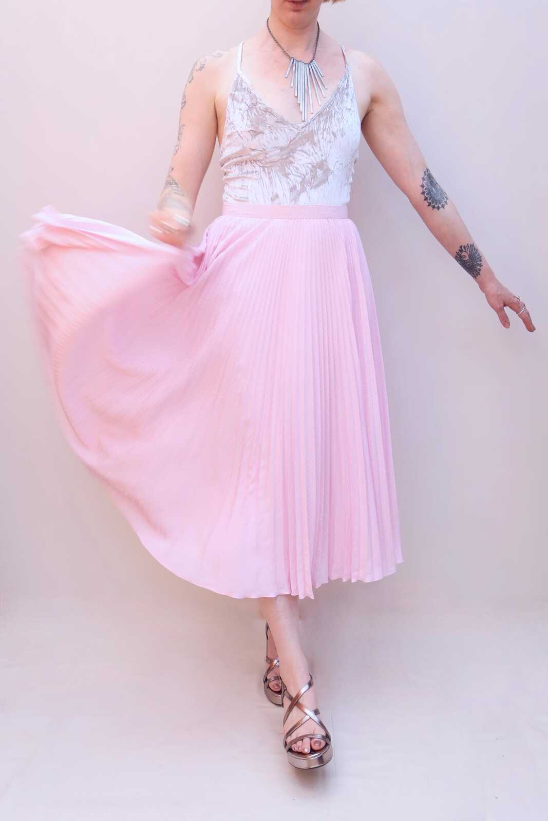 Vintage 80s Pink Polka Dot Skirt