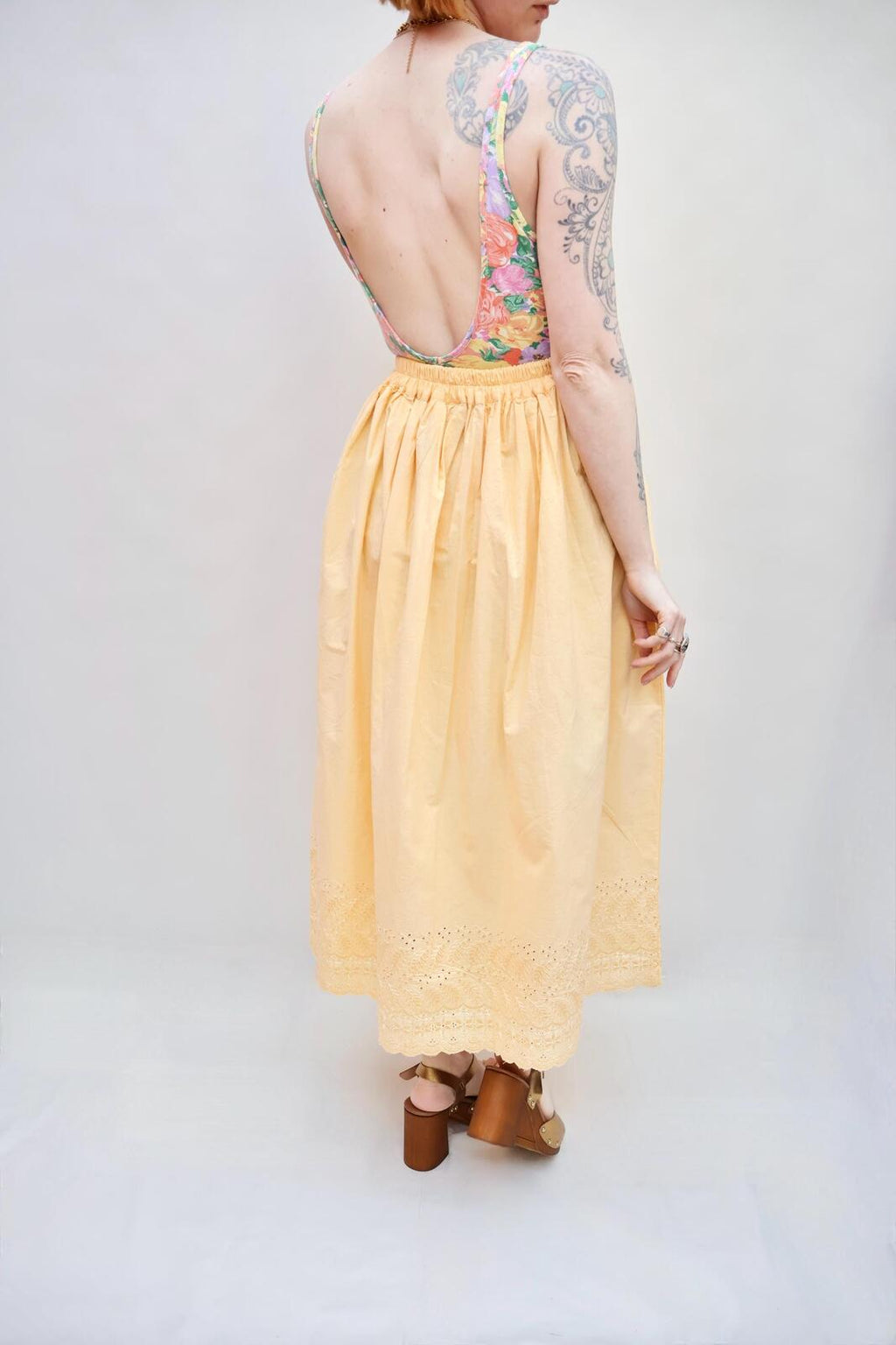 Vintage Buttercup Embroidered Skirt