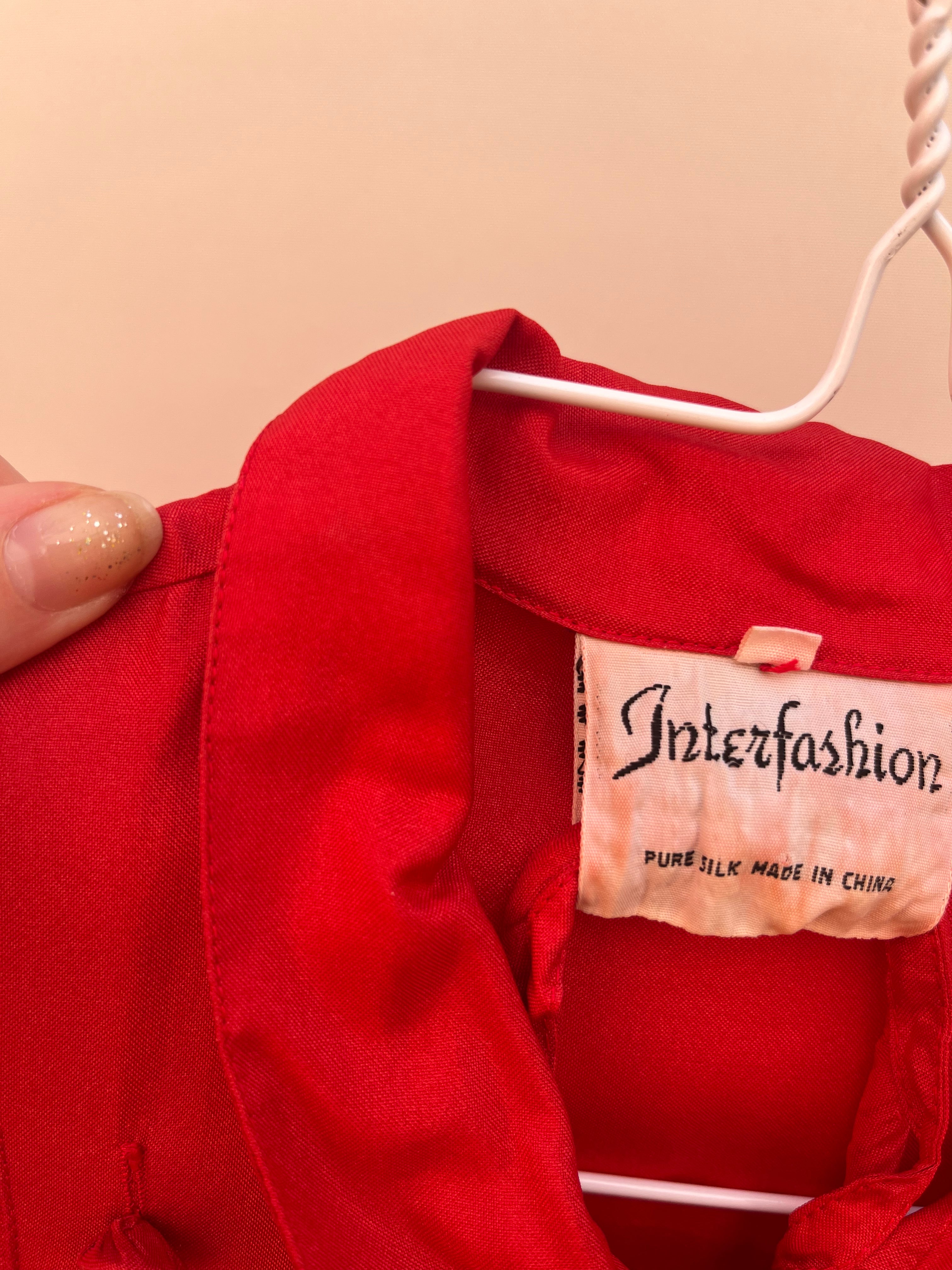 Vintage 60s Silk Red Dress