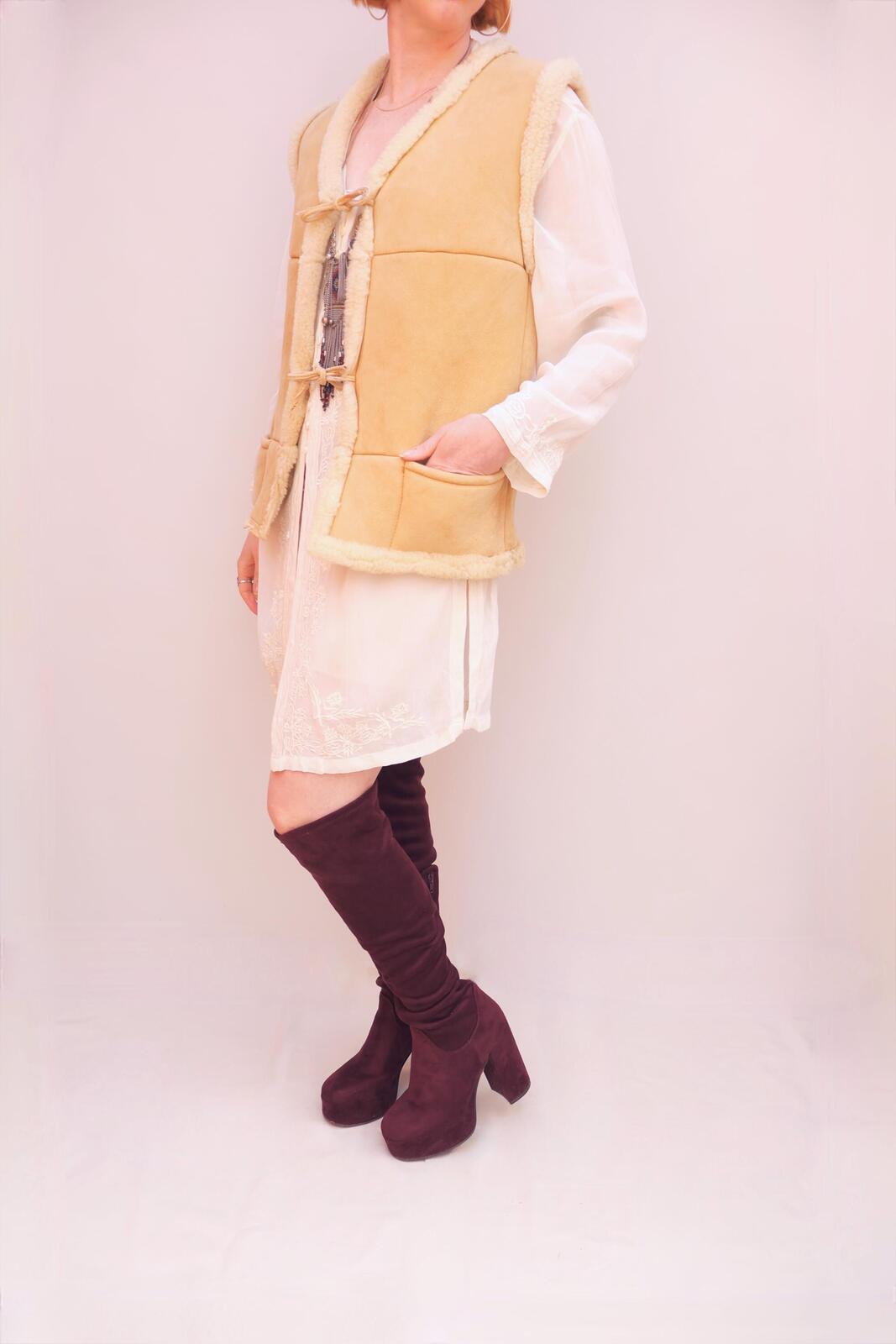 Vintage Sheepskin Gilet Jacket