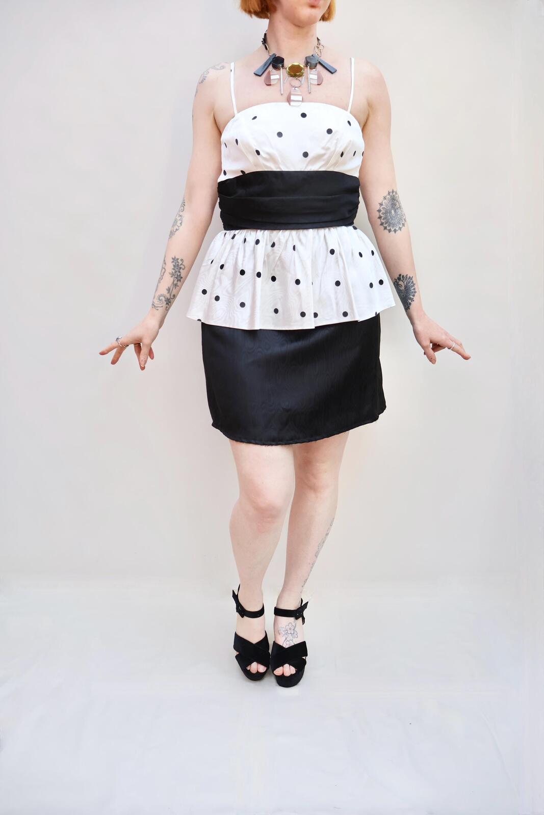 Vintage Polka Dot Peplum Dress