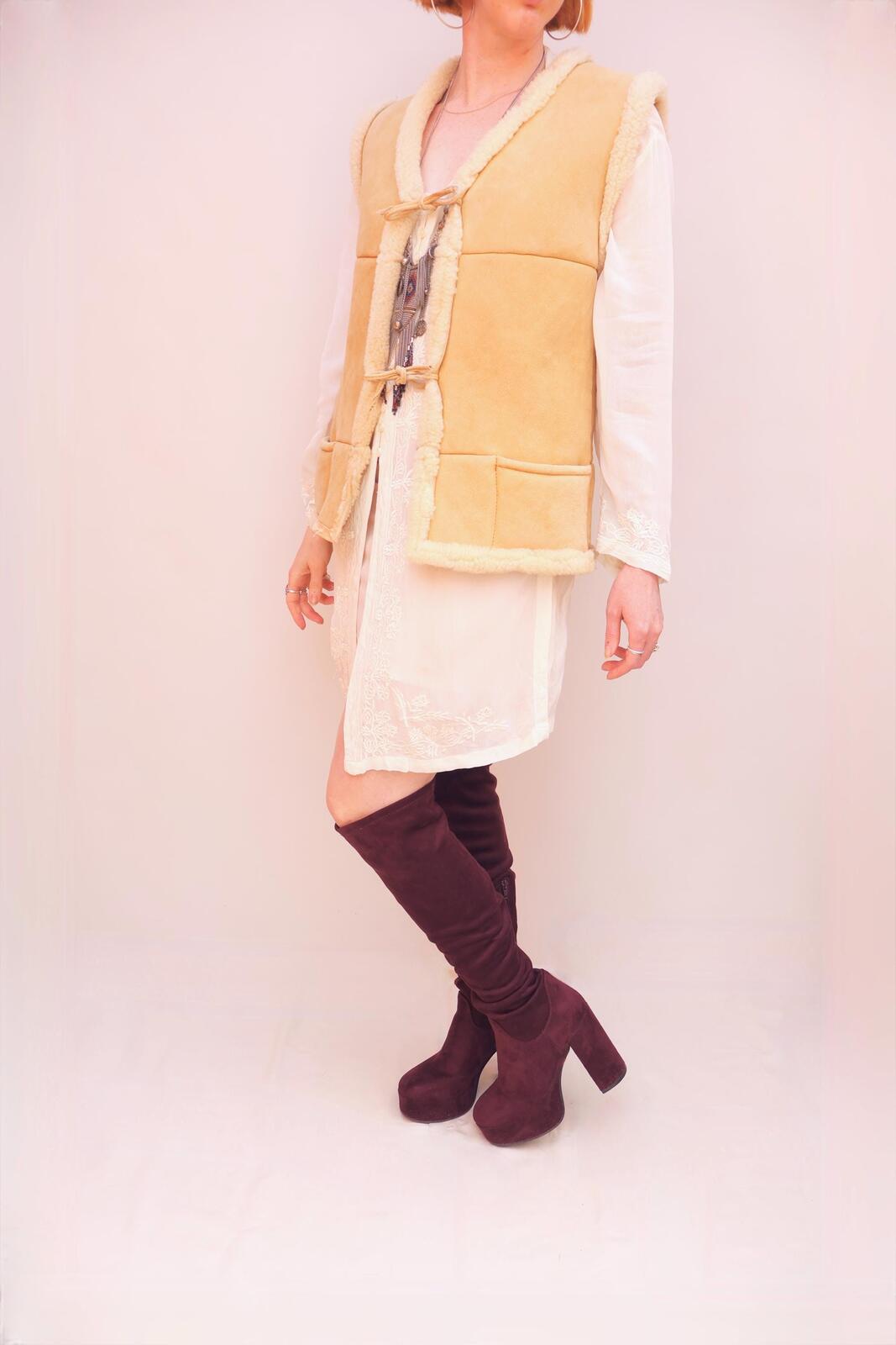 Vintage Sheepskin Gilet Jacket