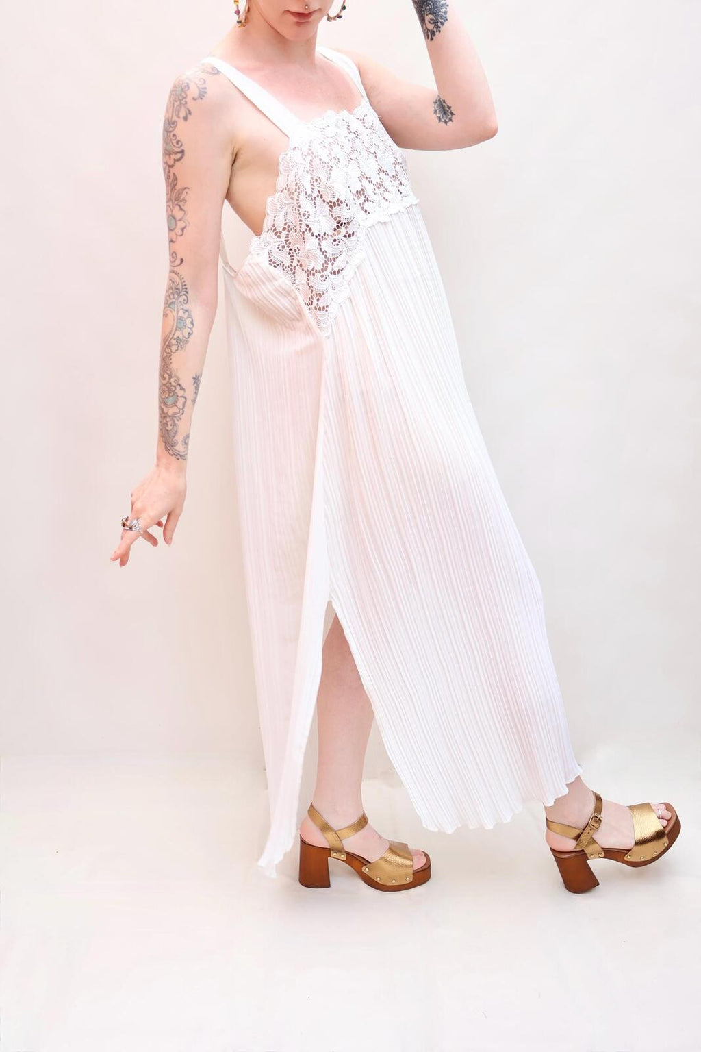 Vintage Pleat Slip Dress