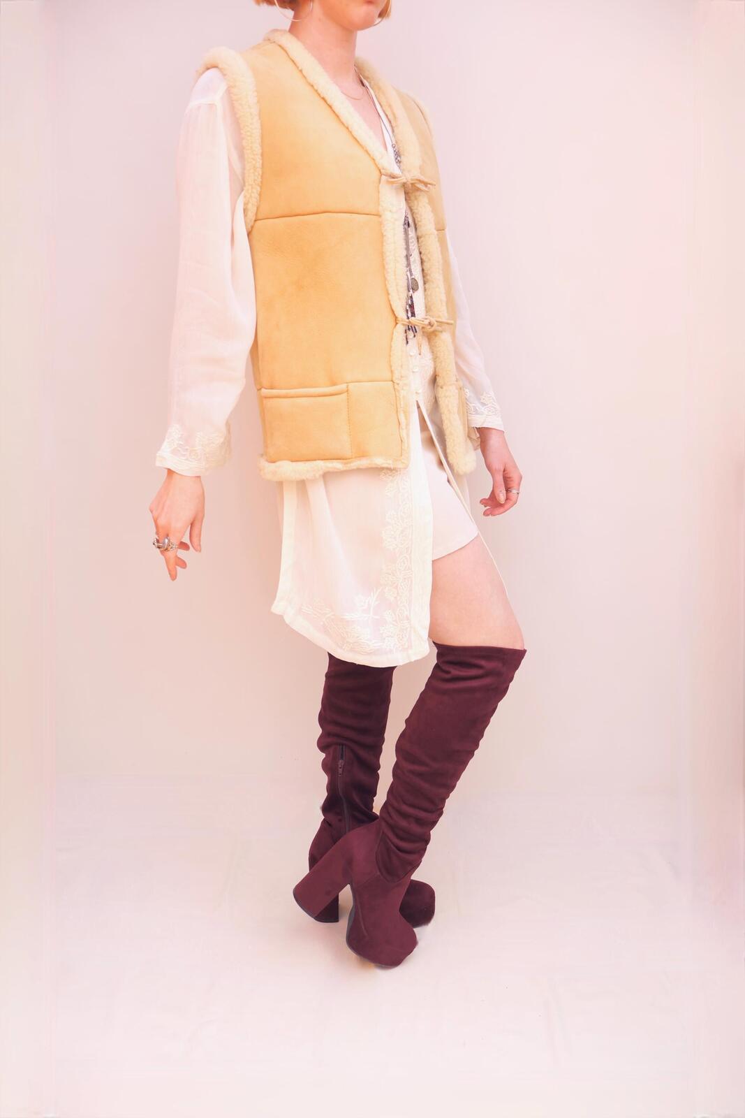 Vintage Sheepskin Gilet Jacket