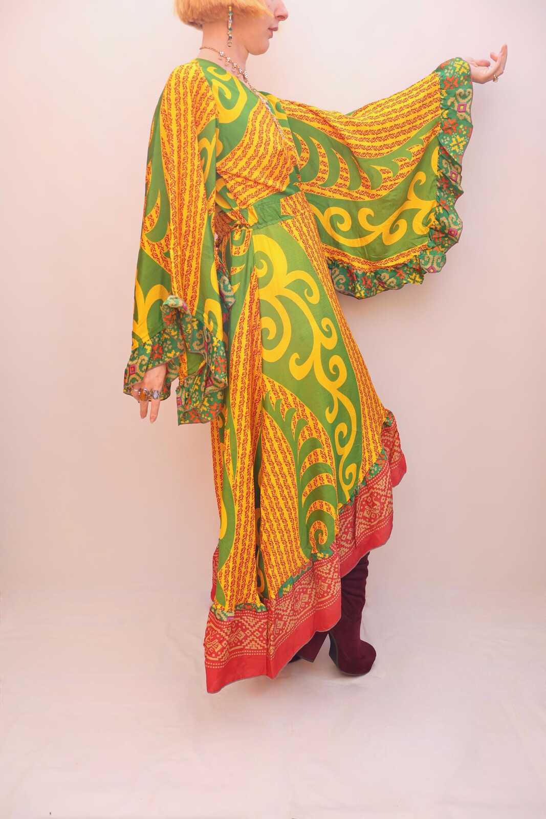 Upcycled Sari Wrap Dress