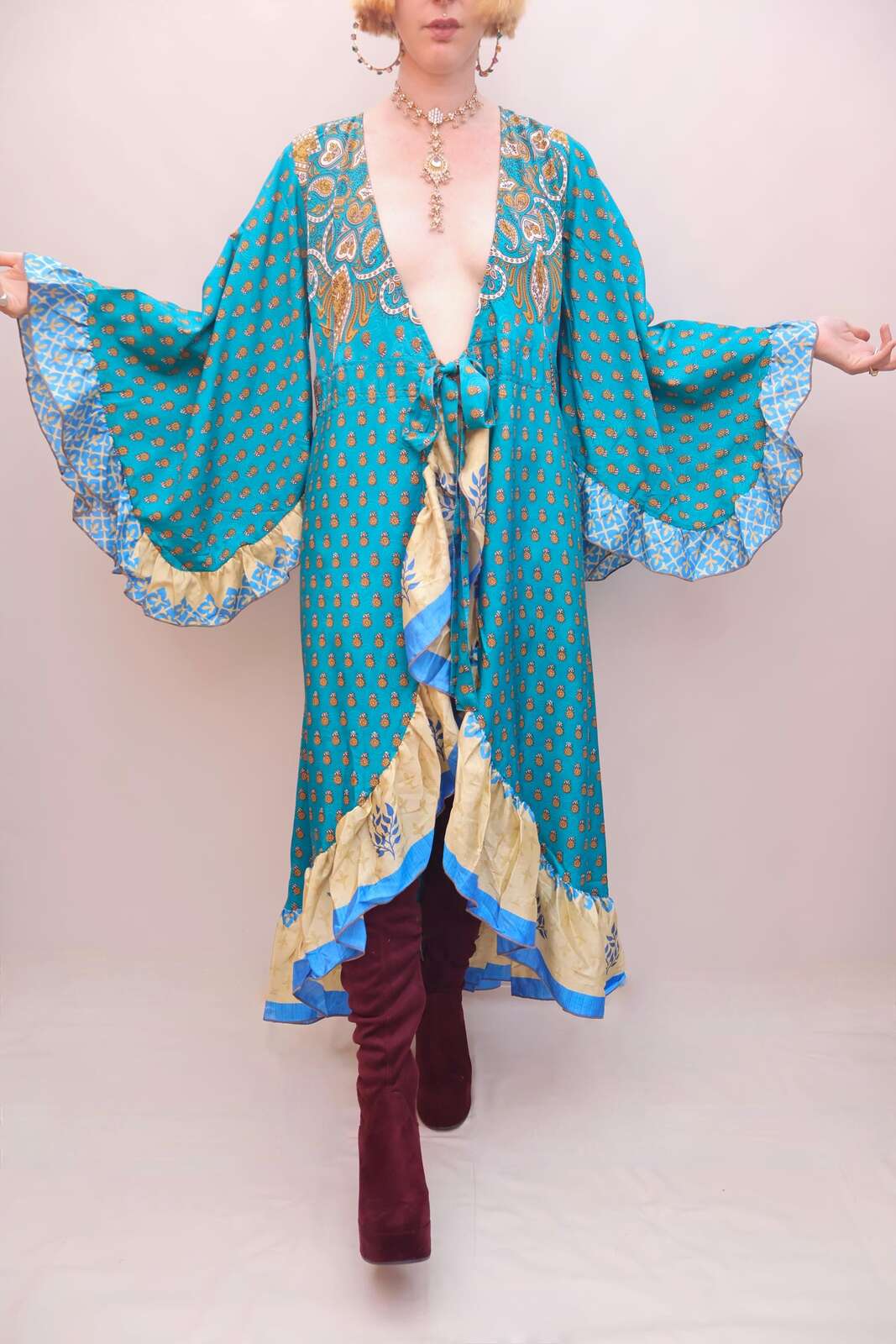 Upcycled Sari Wrap Dress