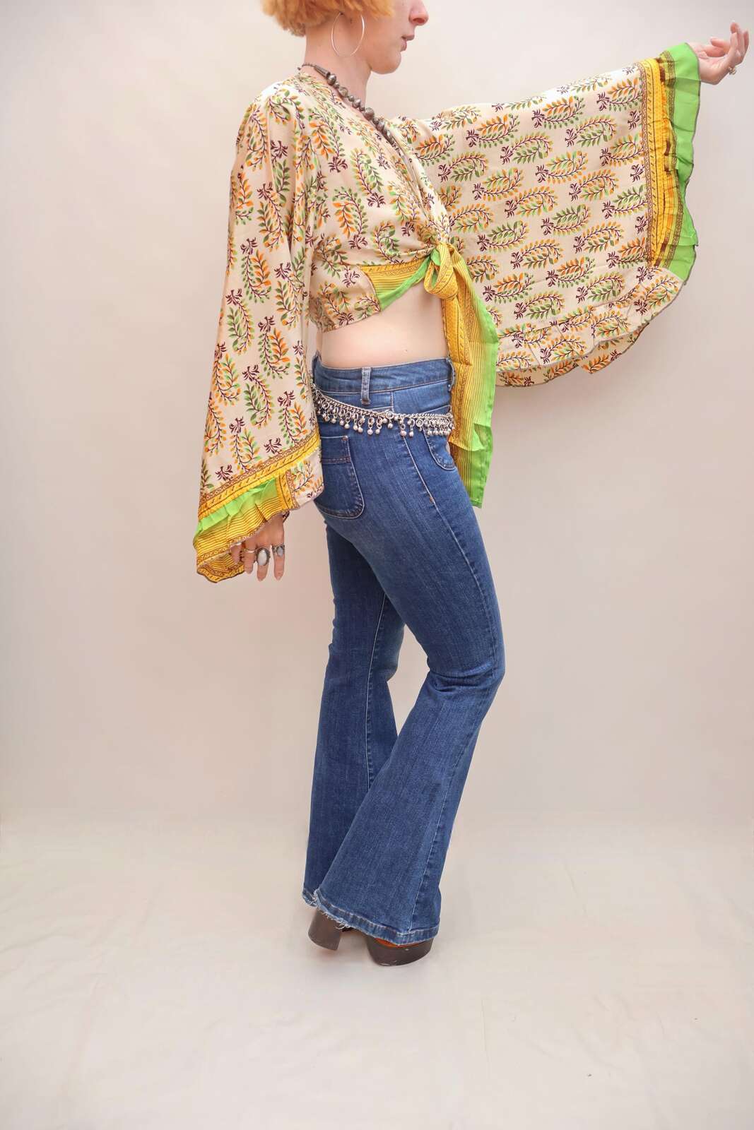 Upcycled Sari Silk Blouse