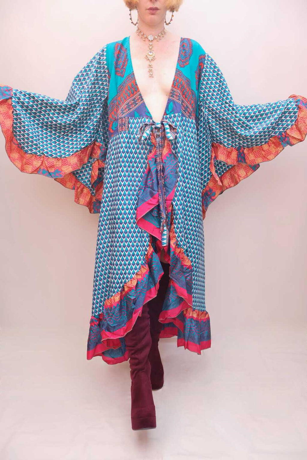 Upcycled Sari Wrap Dress