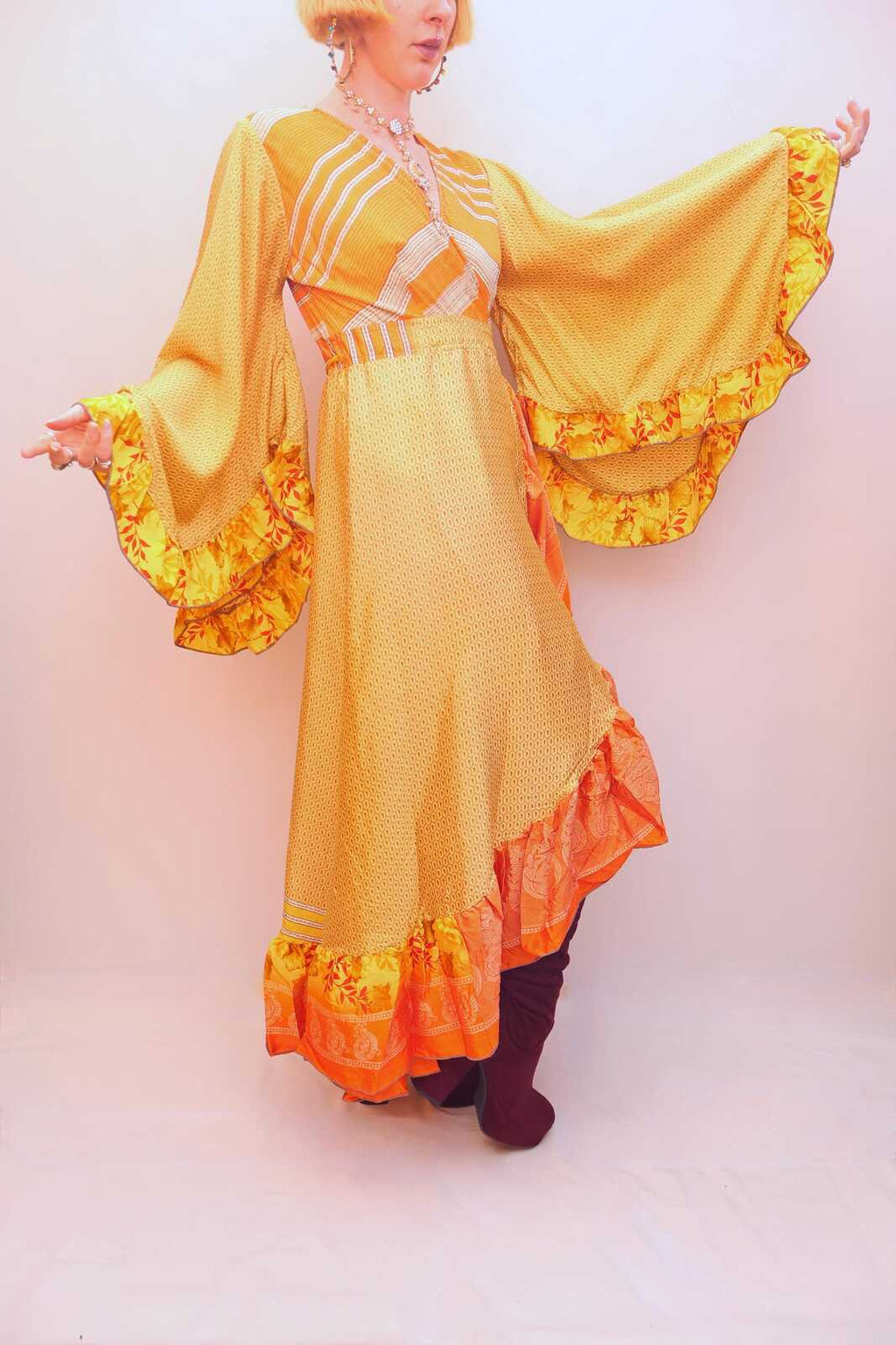 Upcycled Sari Wrap Dress