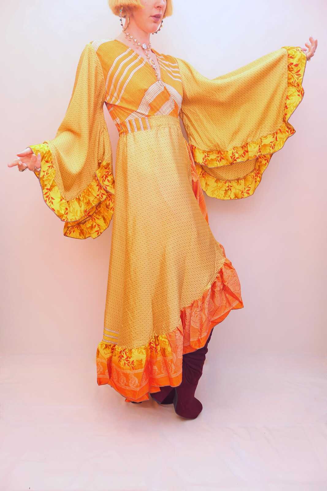 Upcycled Sari Wrap Dress