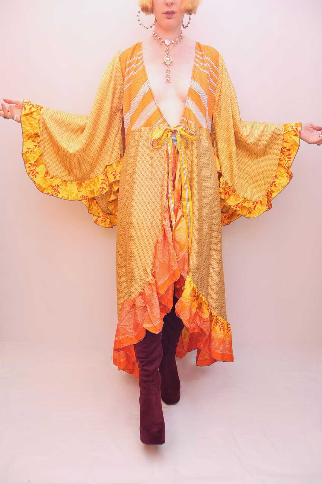 Upcycled Sari Wrap Dress