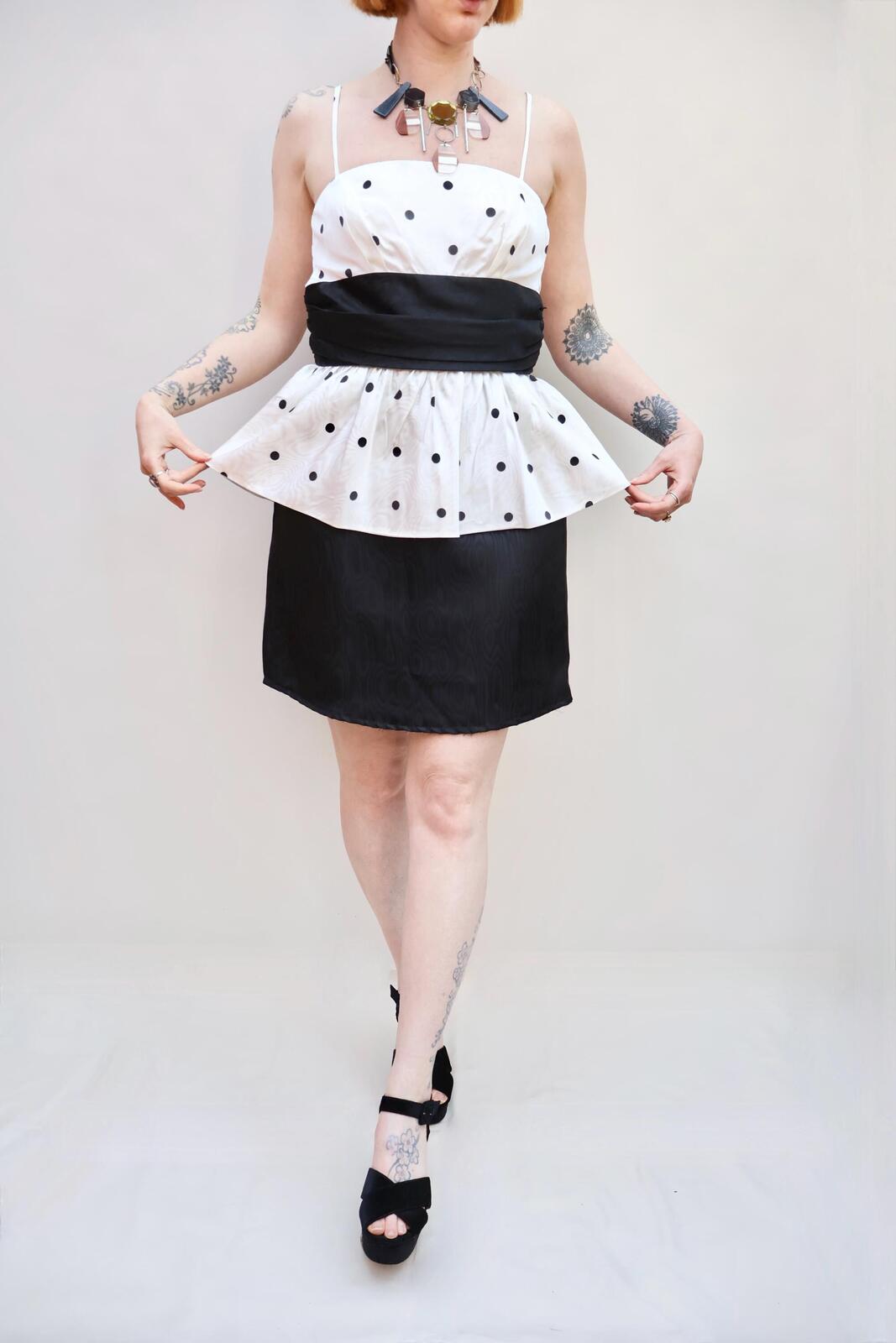 Vintage Polka Dot Peplum Dress