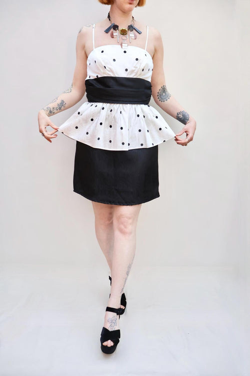 Vintage Polka Dot Peplum Dress