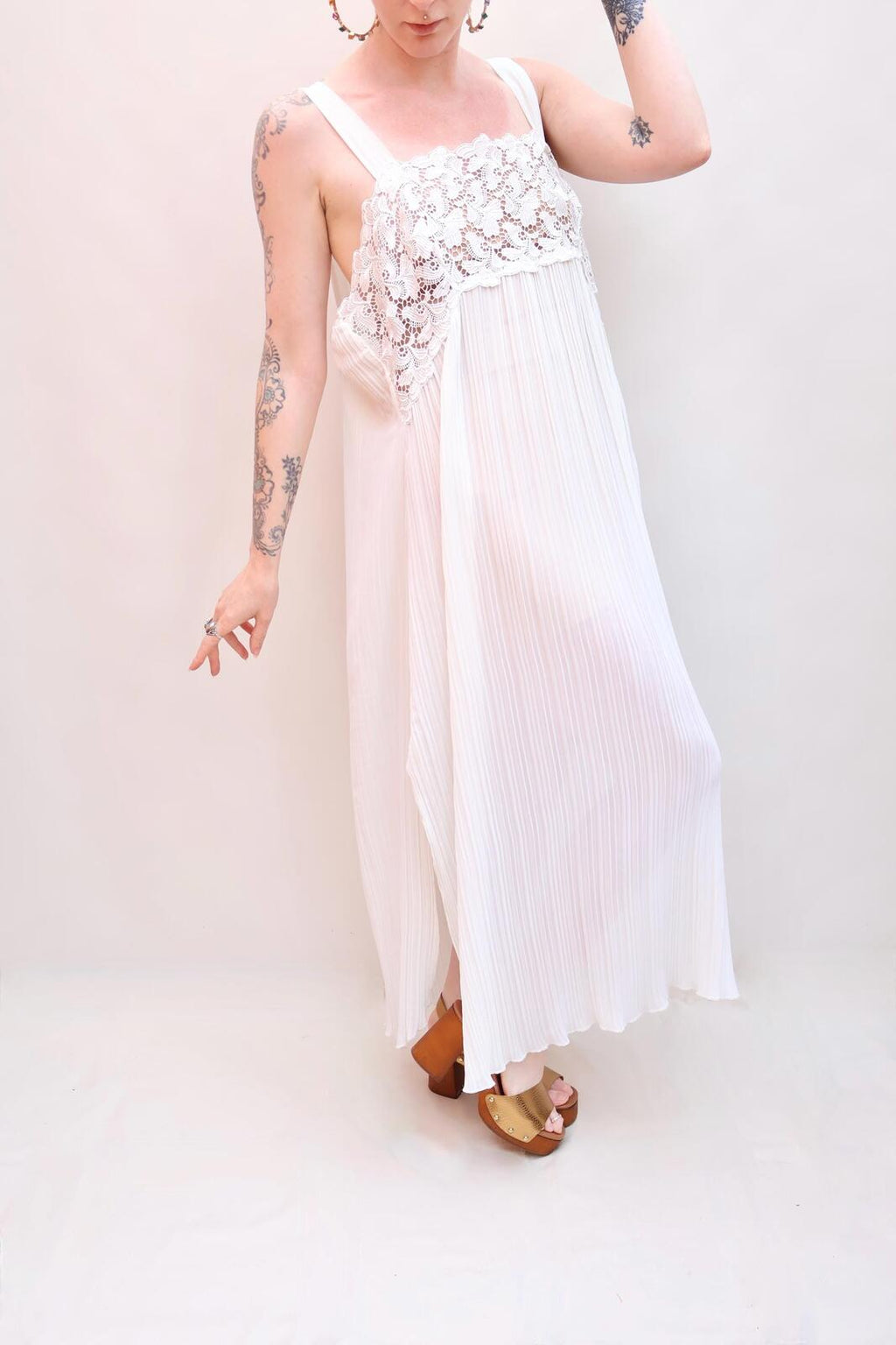 Vintage Pleat Slip Dress