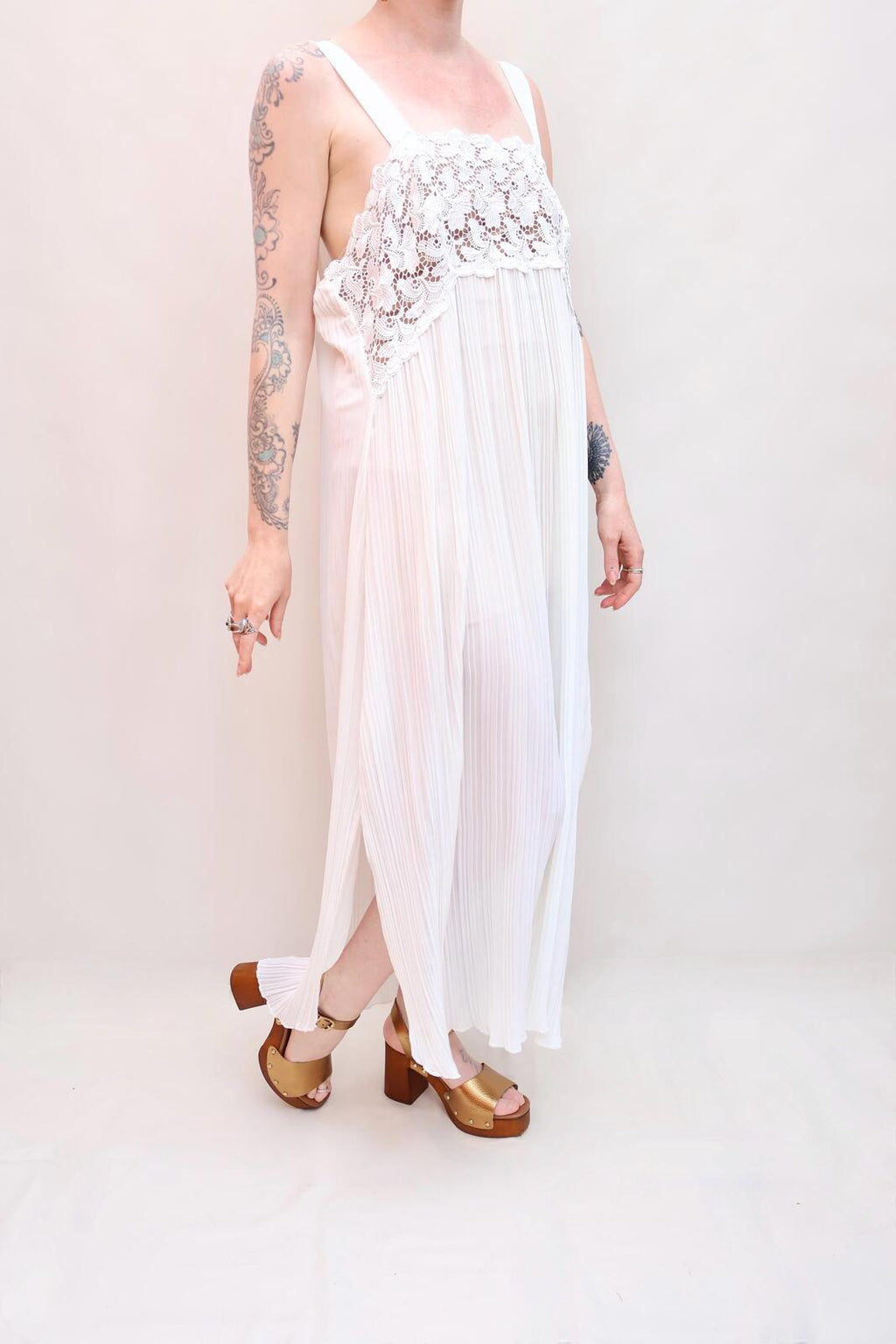 Vintage Pleat Slip Dress