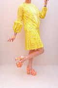 Vintage 70s Buttercup Gingham Dress
