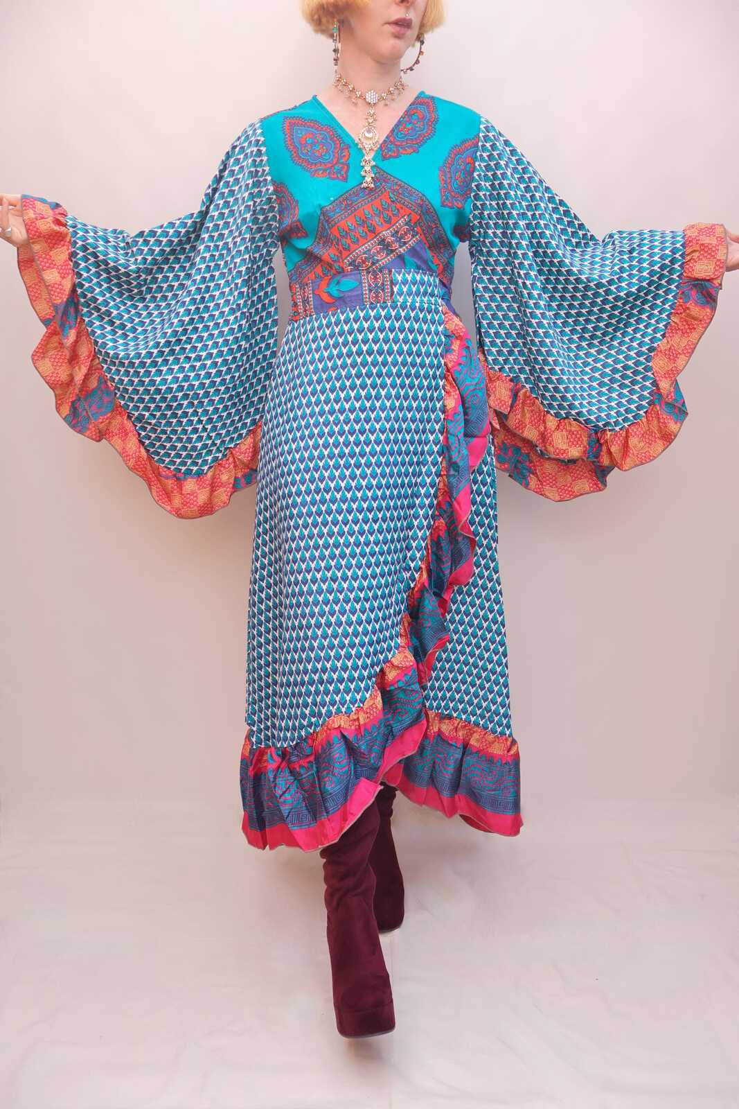 Upcycled Sari Wrap Dress