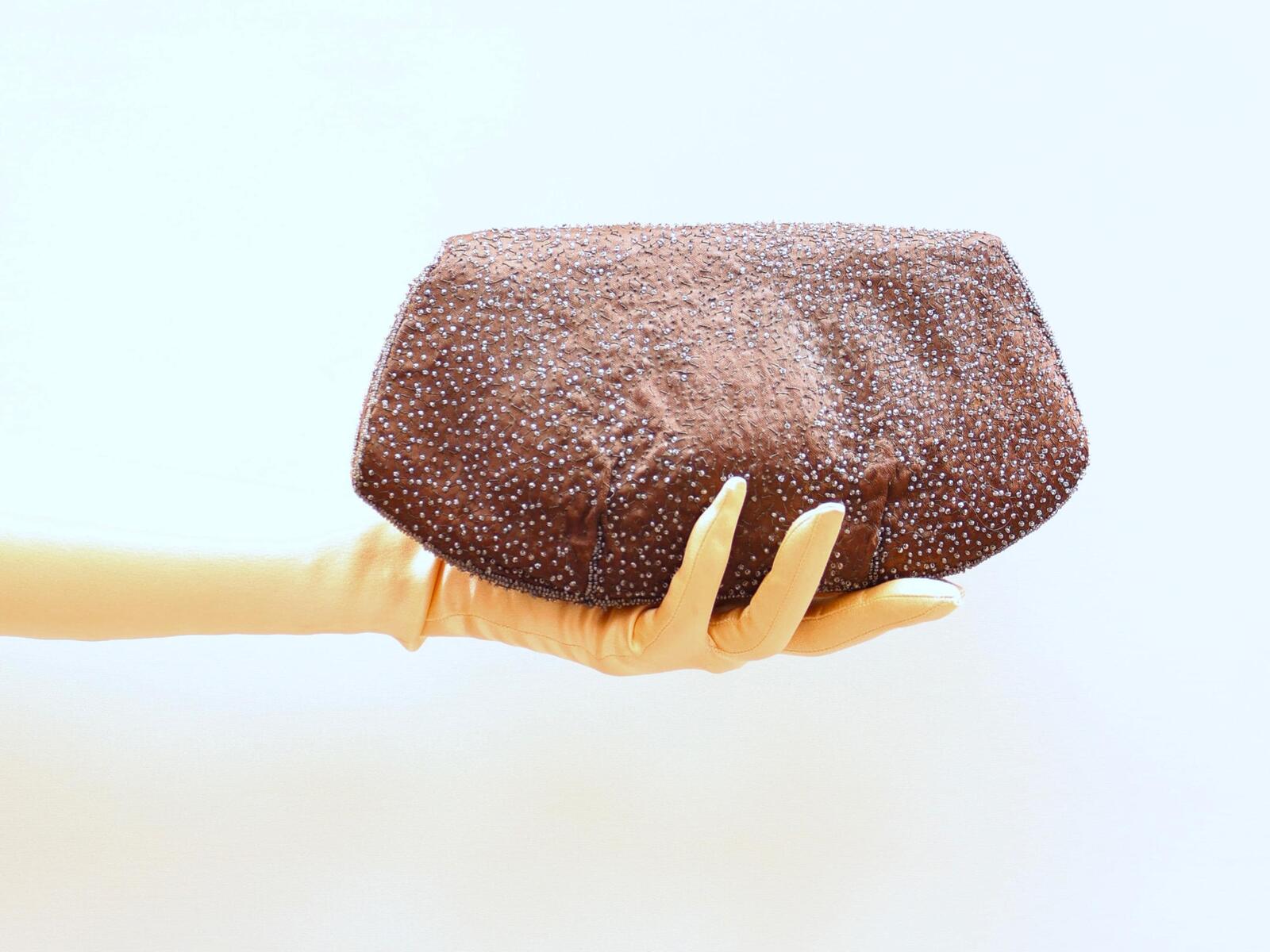 Vintage Silk 50s Clutch Bag