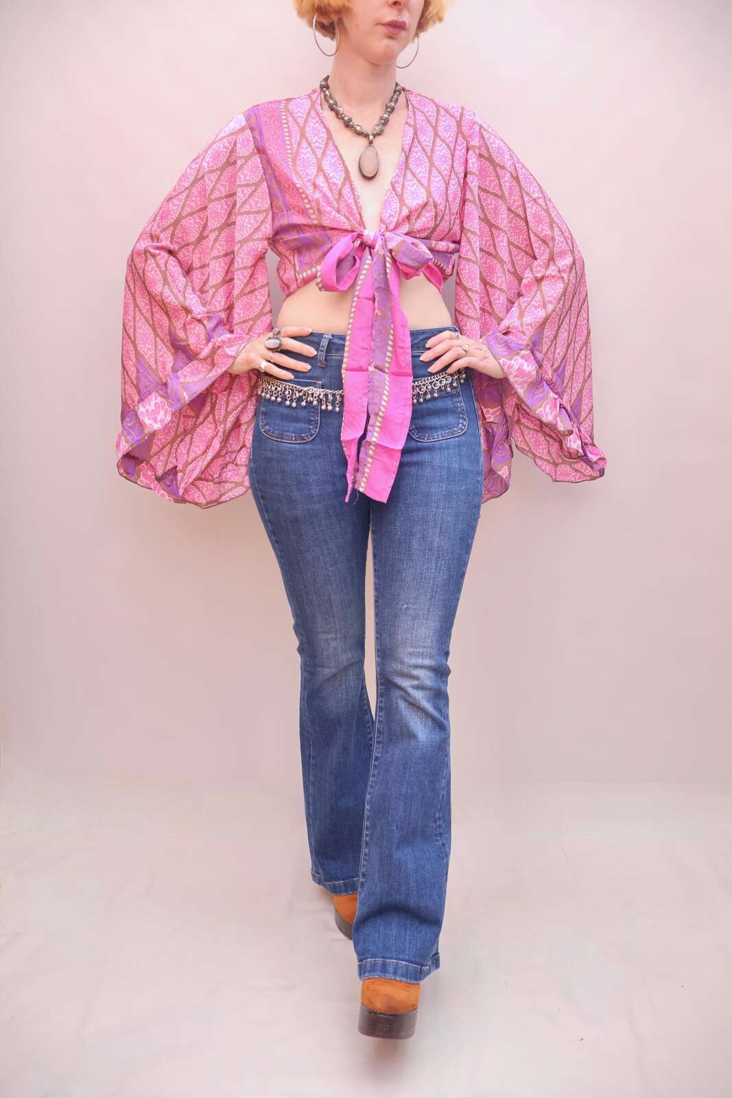 Upcycled Sari Silk Blouse