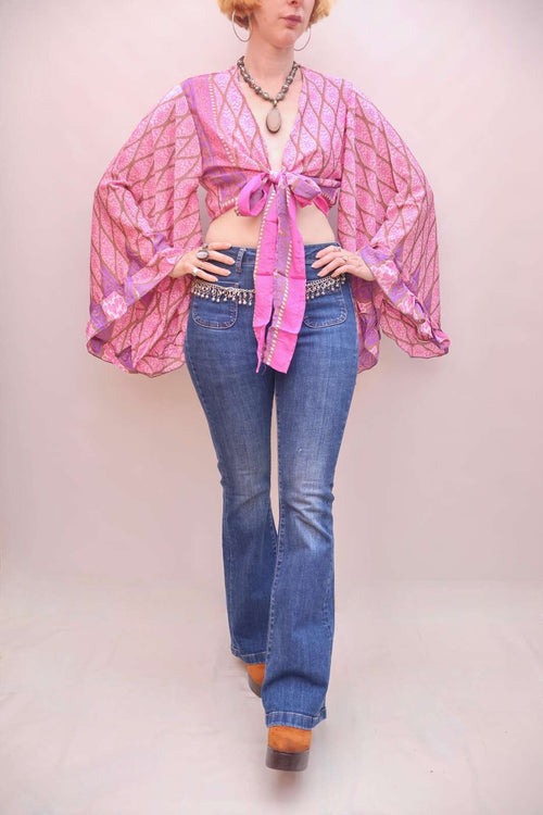 Upcycled Sari Silk Blouse