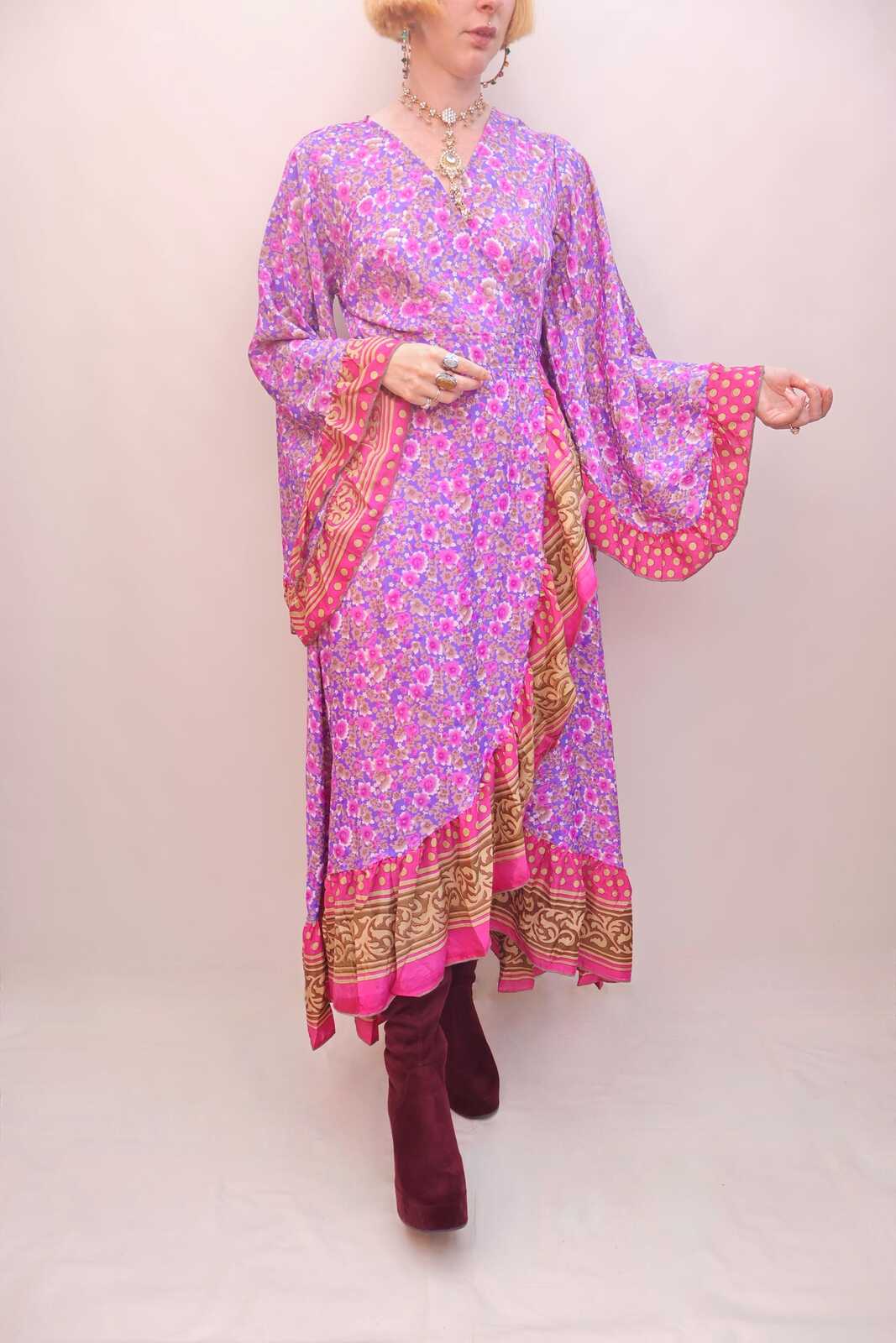 Upcycled Sari Wrap Dress
