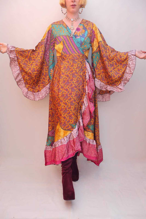 Upcycled Sari Wrap Dress