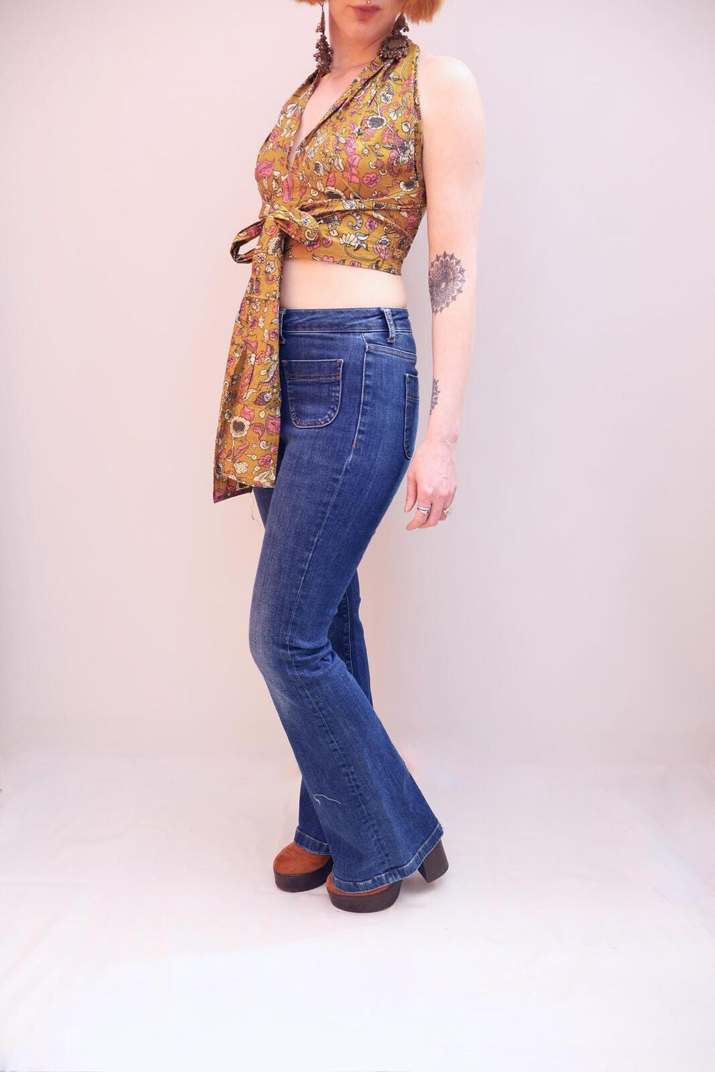 Block Printed Cotton Multiway Crop Top