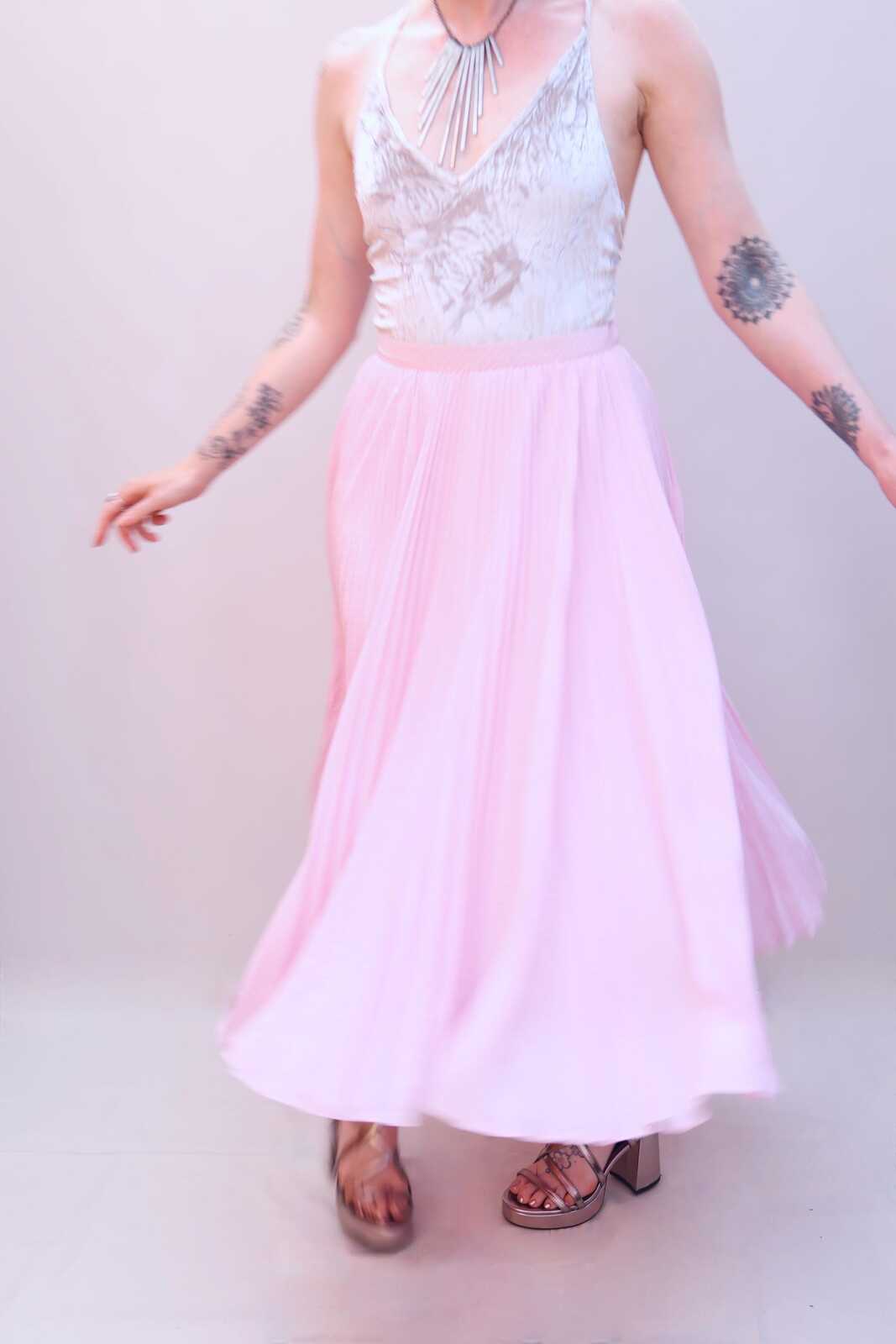 Vintage 80s Pink Polka Dot Skirt