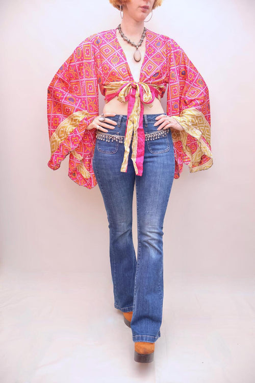 Upcycled Sari Silk Blouse
